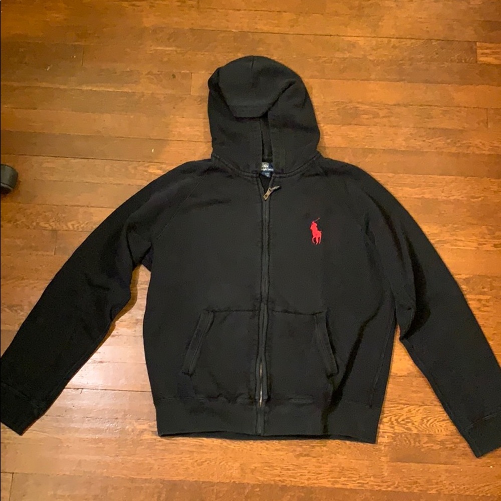 Polo Ralph Lauren zip up hoodie Black size L